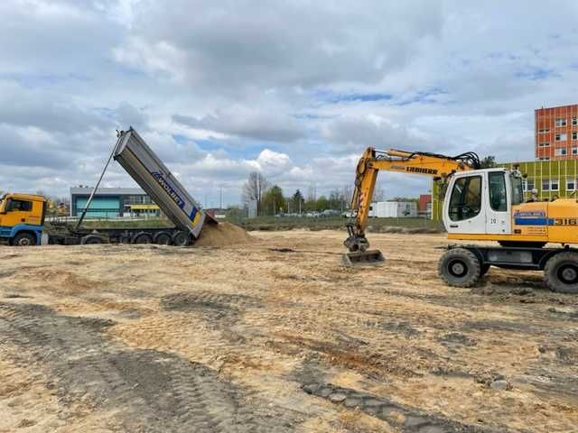 Usługi koparką obrotową kołową. Wyburzenia, Wykopy, Niwelacja terenu.