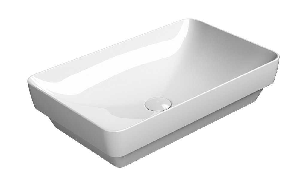 GSI Pura Umywalka 60X38 H14 Nablatowa/Wpuszczana Glossy White