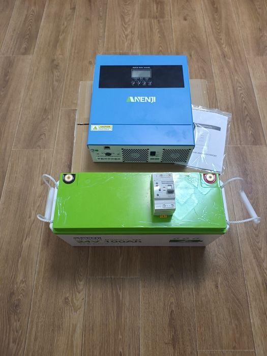 Комплект резервного живлення Anenji 24v 4.2kWt 100Ah 2.52kWt/h АВР gey