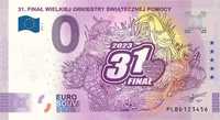 Banknot 0 Euro 31 WOŚP 2023