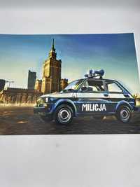 Grafika milicja pałac kultury fiat warszawa