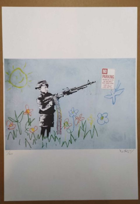 BANKSY 50CM X 40CM
