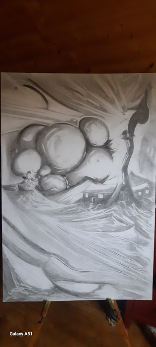 Szkic „Krzyk latarni” 80x120 cm