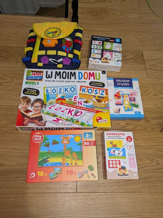 Zestaw układanek i plecak do ćwiczeń ręka-oko