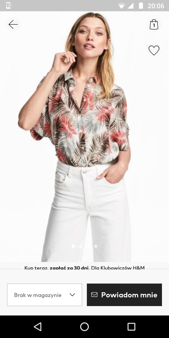 Koszula na krótki rękaw bluzka H&M roz.36