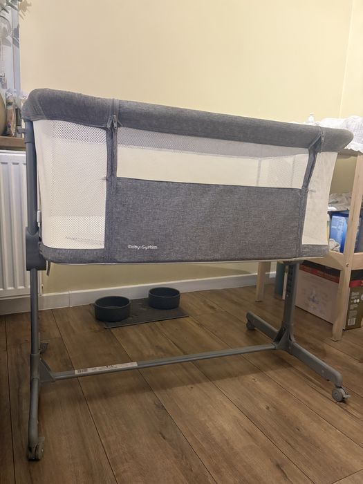 Łóżeczko dostawne Moby-System LUNA 3w1 - szare
