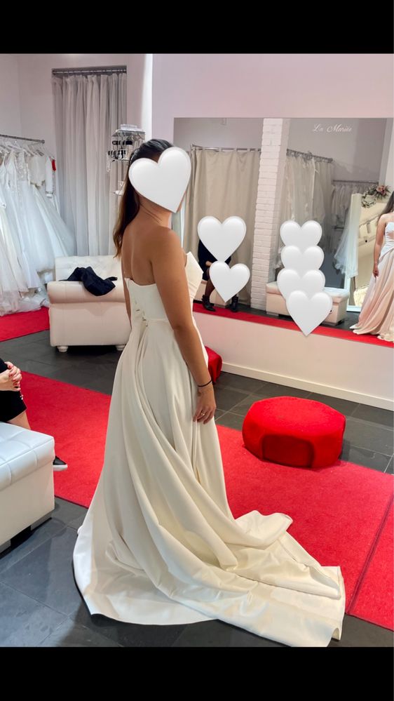 Suknia ślubna sukienka gładka rozpierdak 2023 na litere A ksiezniczka