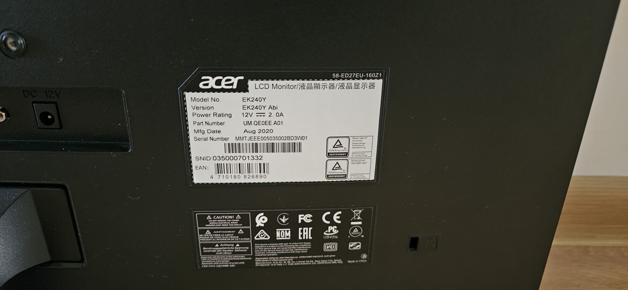 Monitor Acer EK240Y