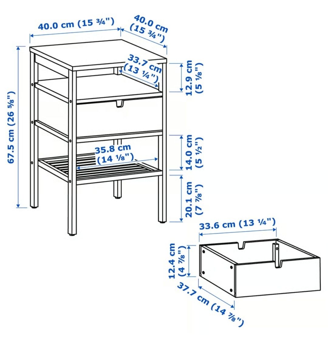 Stolik nocny IKEA Nordkisa bambus
