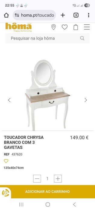 Toucador branco para quarto