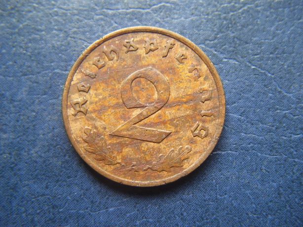 Stare monety 2 reichsfenigi 1937 A Niemcy