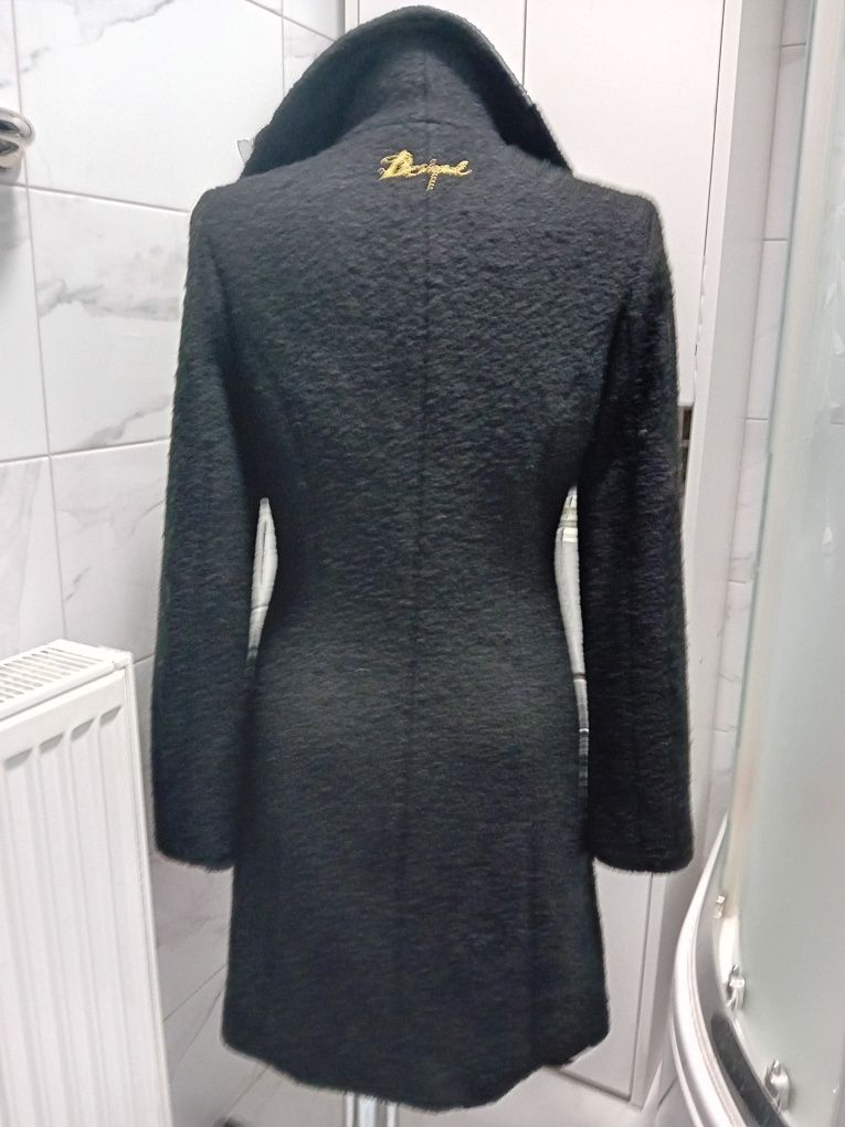 DESIGUAL czarny wełniany płaszcz 40/L jak nowy