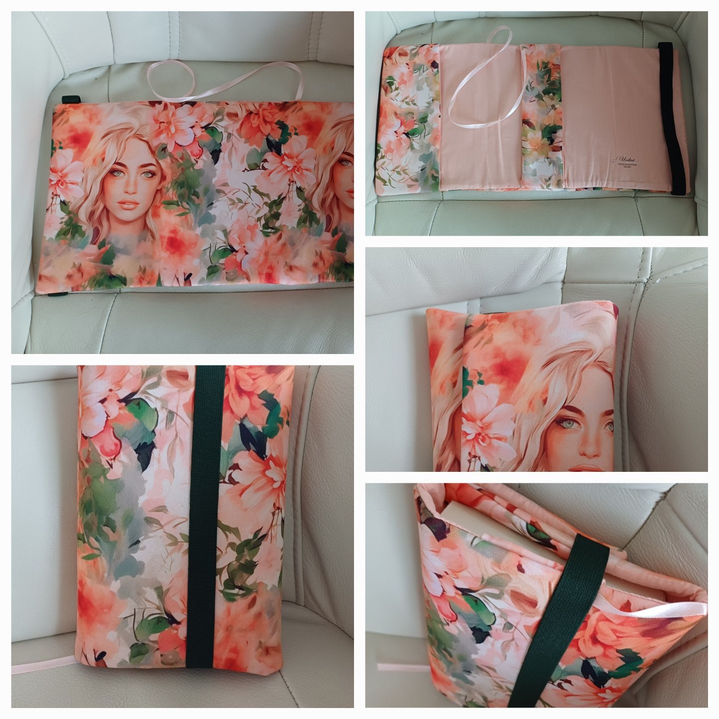 Nowy etui otulacz okładka na książkę uniwersalna handmade