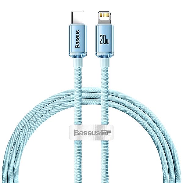 Kabel Baseus CAJY Lightning - USB-C PD 20W 480Mb/s 1,2m - niebieski