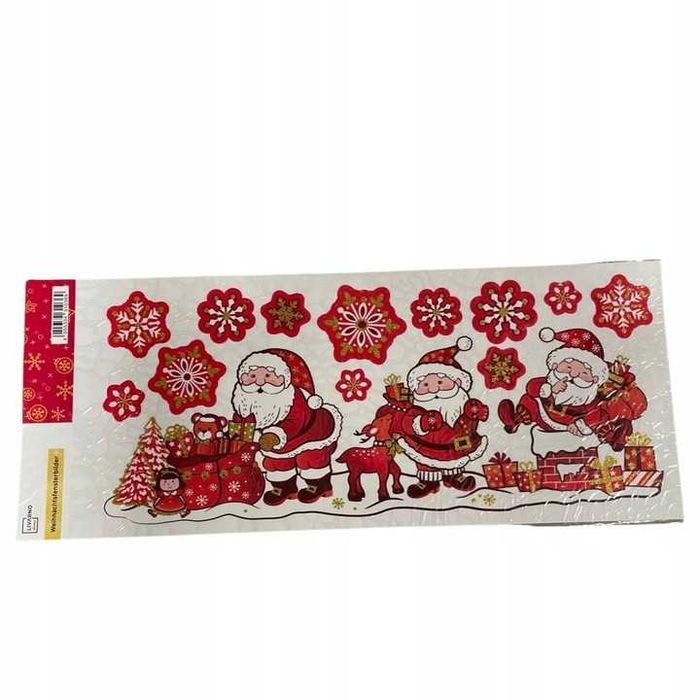 Duże Naklejki okna lustra świąteczne Mikołajki