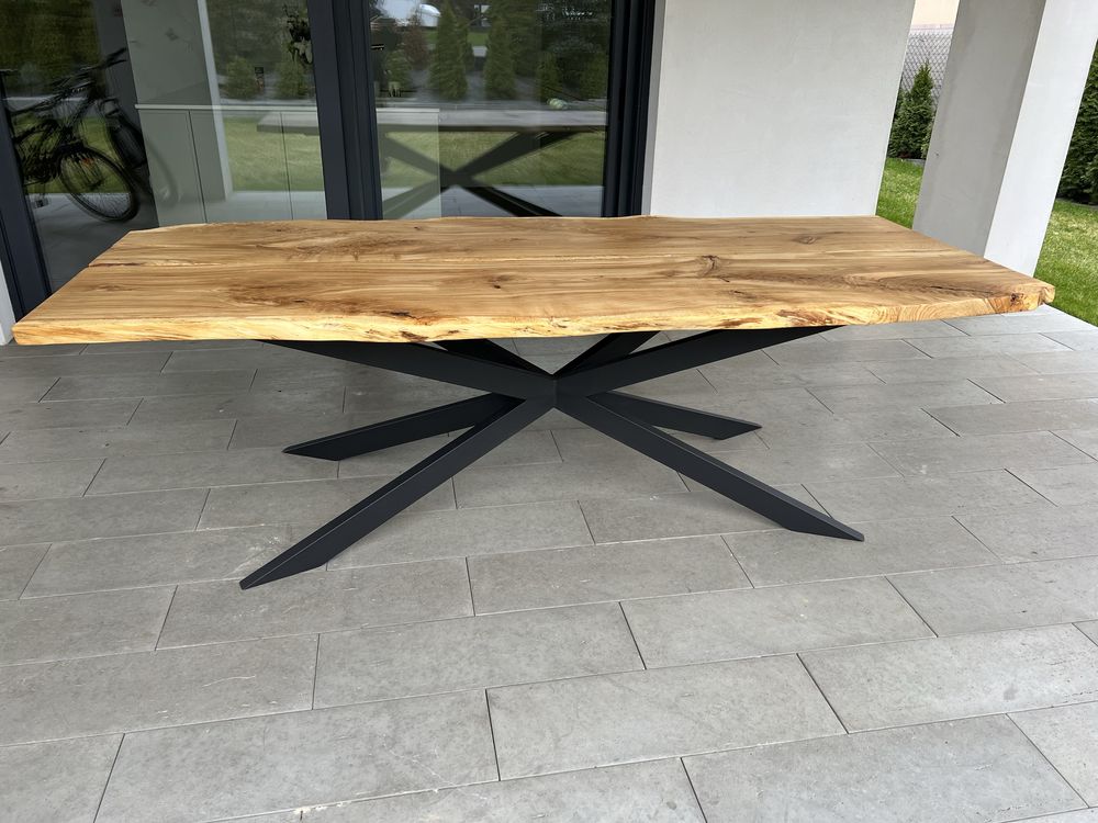 Stół dębowy typu loft 250x110 cm tarasowy ogrodowy
