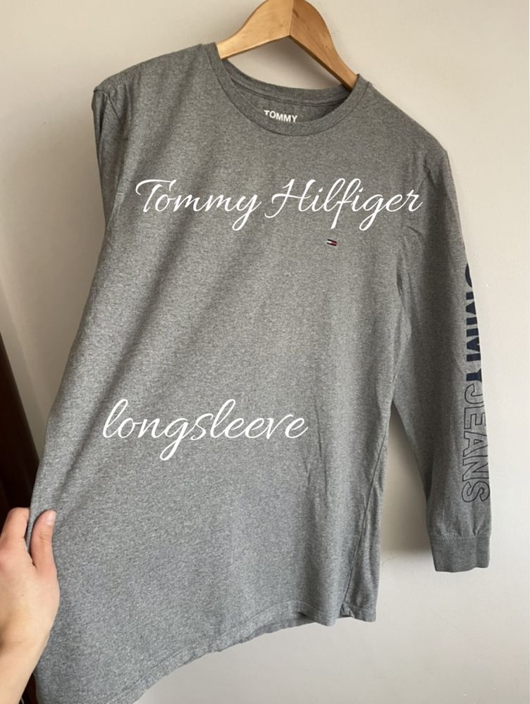 Tommy Hilfiger longsleeve szary melanz basic cotton