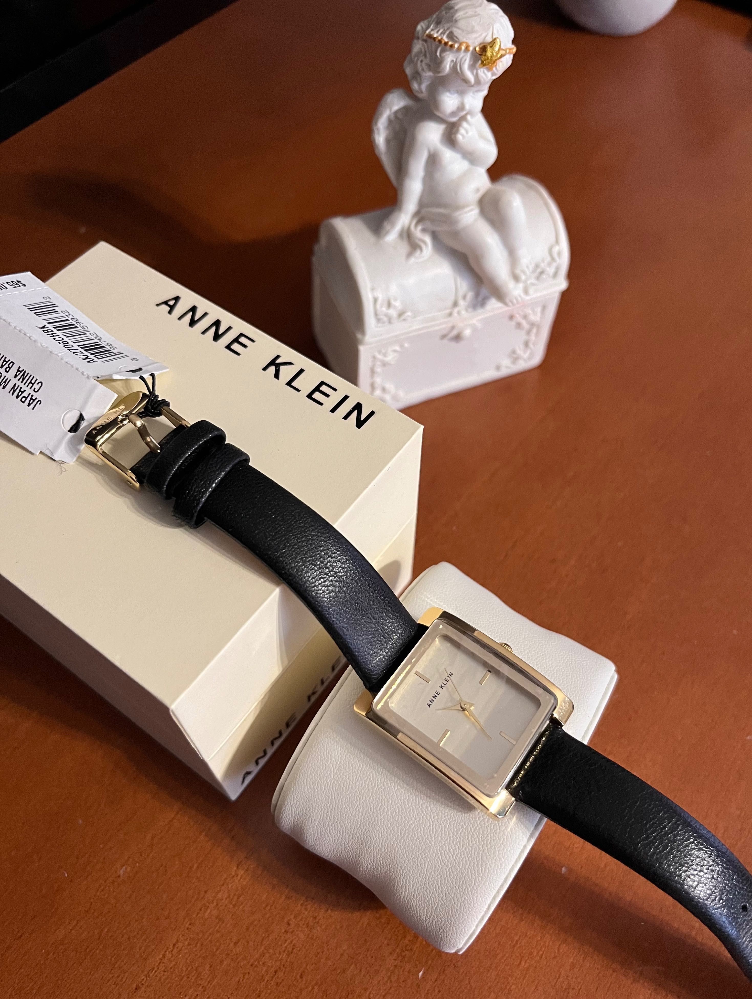 Годинники Anne Klein прямокутний стиль, ремінець шкіра. Оригінал