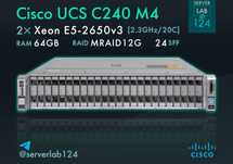 Сервер Cisco USC C240 M4 24SFF / 2x E5-2650v3 / 64GB / MRAID12G