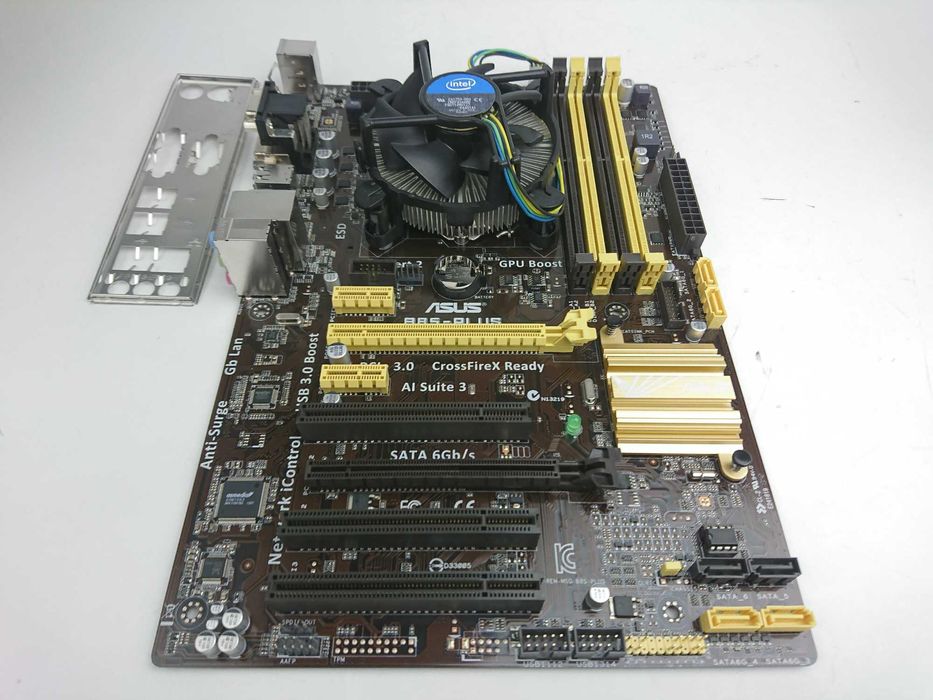Комплект ASUS B85M-PLUS (USB3,SATA3,PCI-E3) +i5-4430(4ядра)+кулер,1150