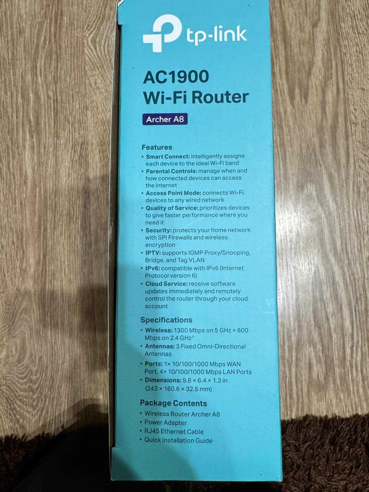 Роутер TP-Link Archer A8 AC1900 1900Мбіт/с 2.4 ГГц/5 ГГц MU-MIMO