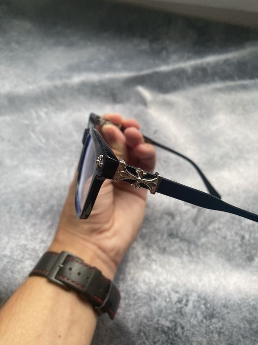 Очки Chrome Hearts черные глянцевые