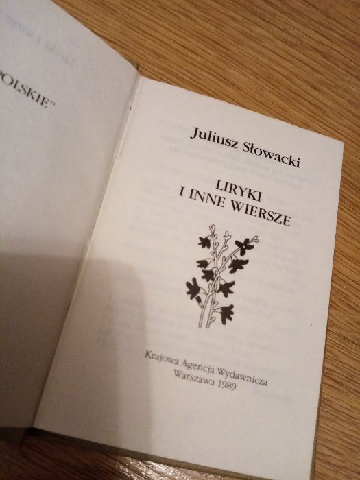 Liryki i inne wiersze -J.Słowacki - mini wydanie