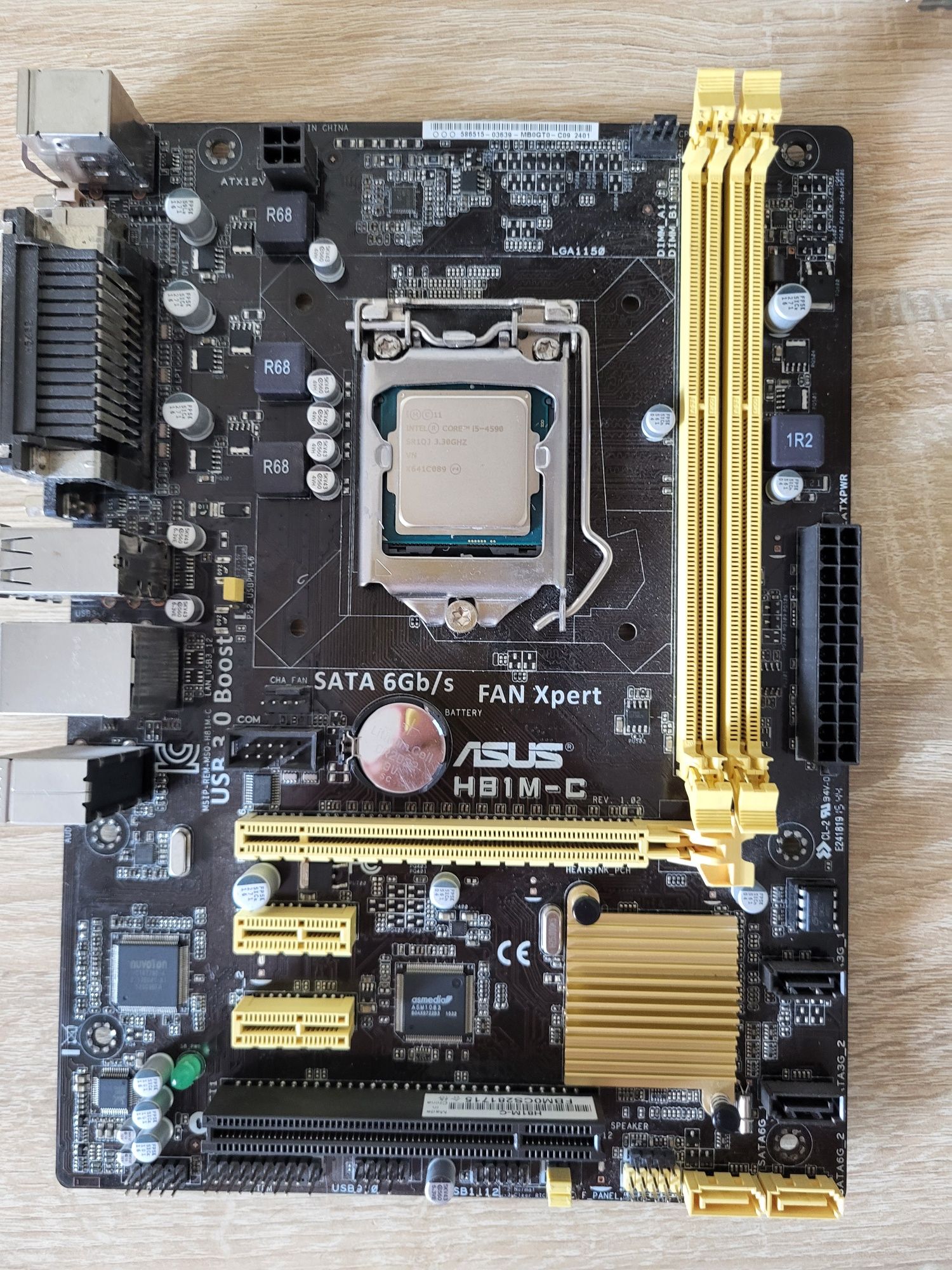 Asus h81m-c,  i5 4590,  16 gb ddr3 1600