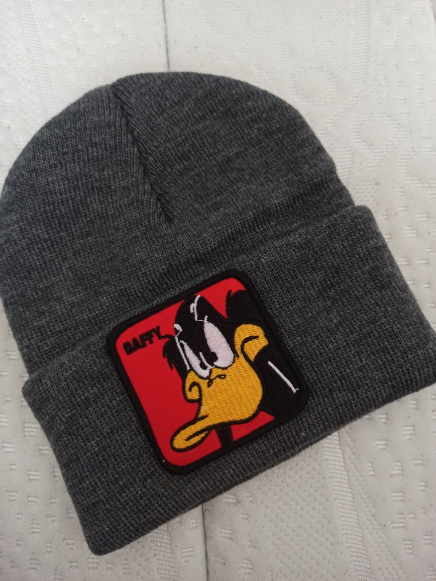 Czapka zimowa beanie szara daffy duck damska /meska