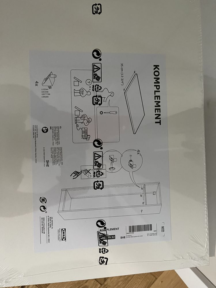 KOMPLEMENT Półka, biały, 50x35 cm IKEA PAX