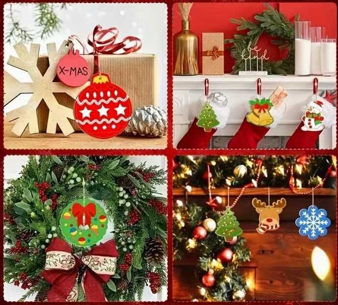 TOP – świątecznie 20szt. drewnianych ozdób do własnej aranżacji - nowe