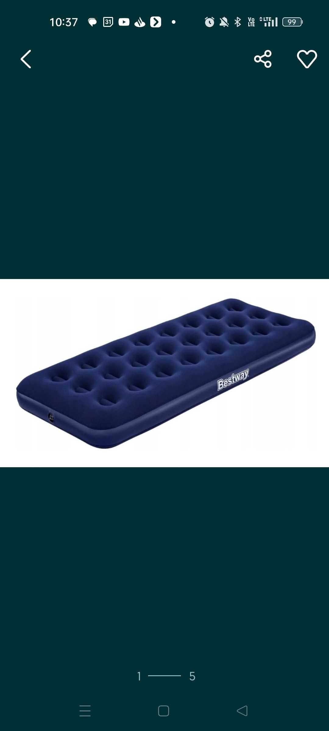 Bestway materac, łóżko dmuchane Blue Horizon Single XL/Lo 185x76x22cm