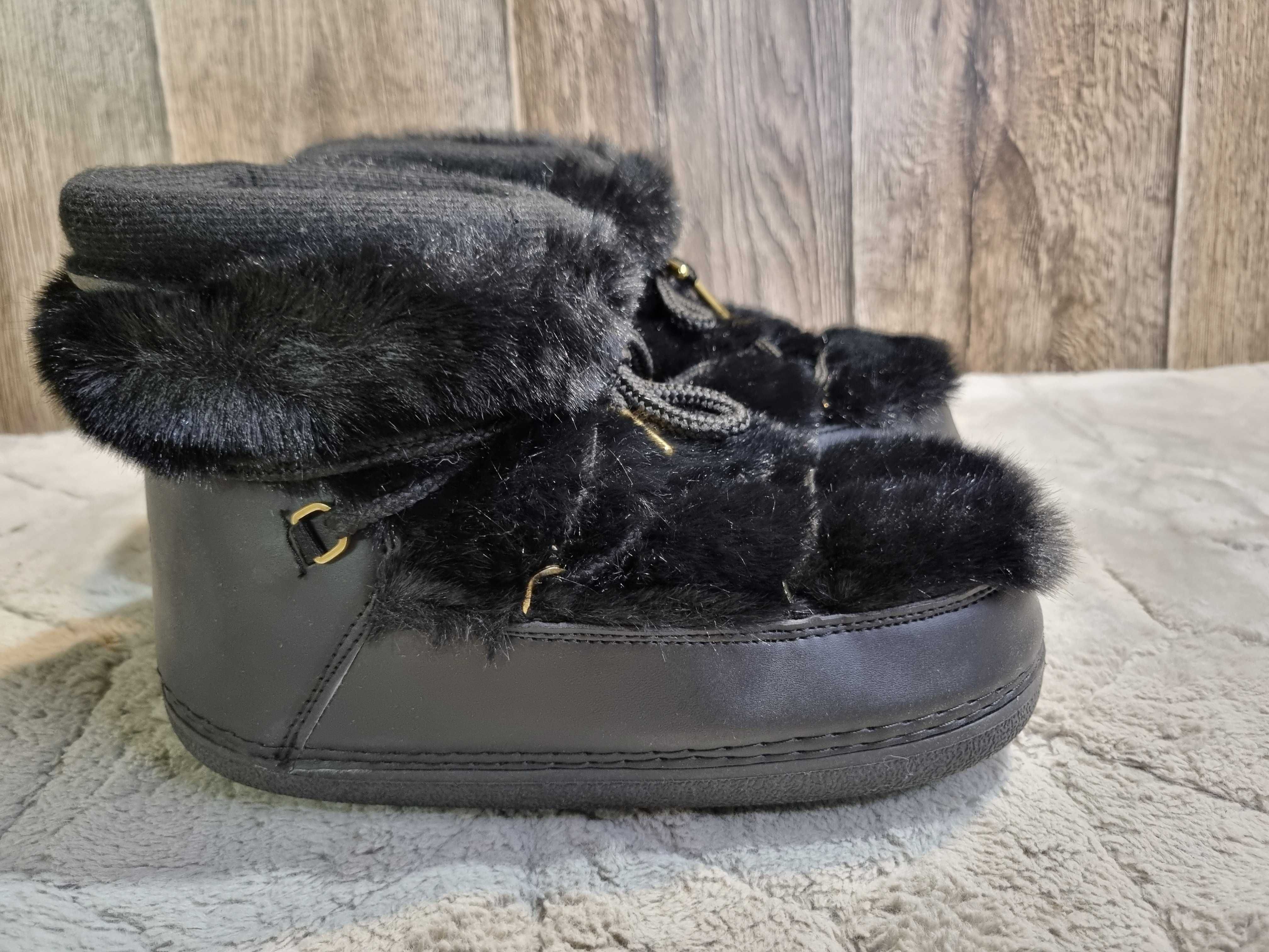 Czarne botki, śniegowce Prima Moda Massello, 39-40