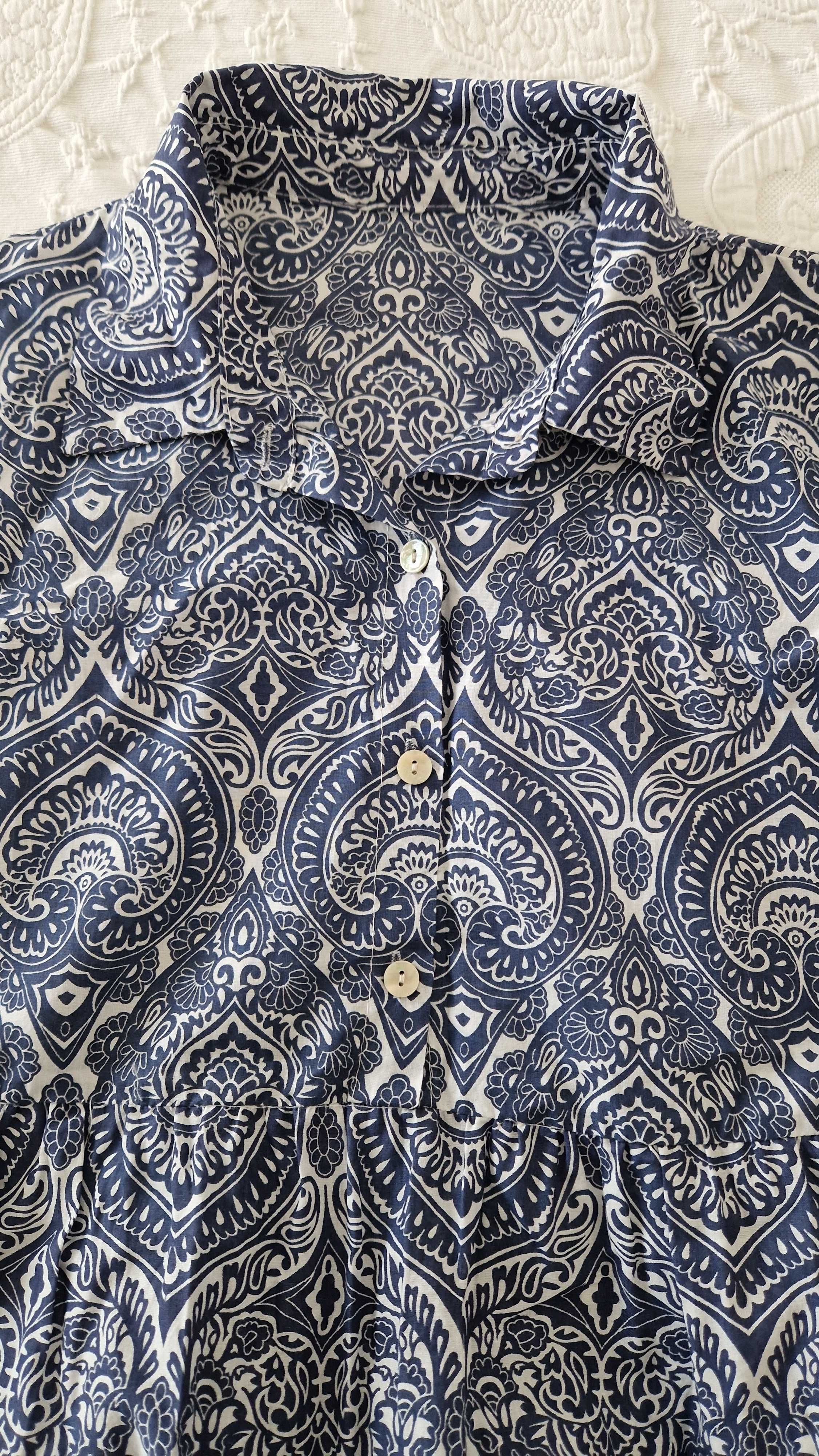 Vestido estampado manga curta, tamanho M