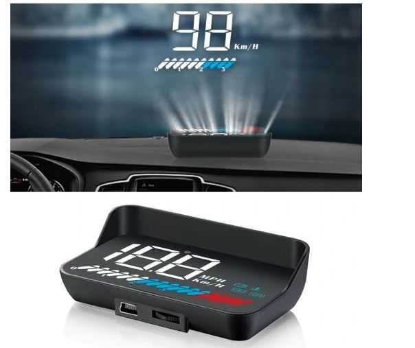 projektor samochodowy wyświetlaczled lcd hud obd2 gps usb m7 x