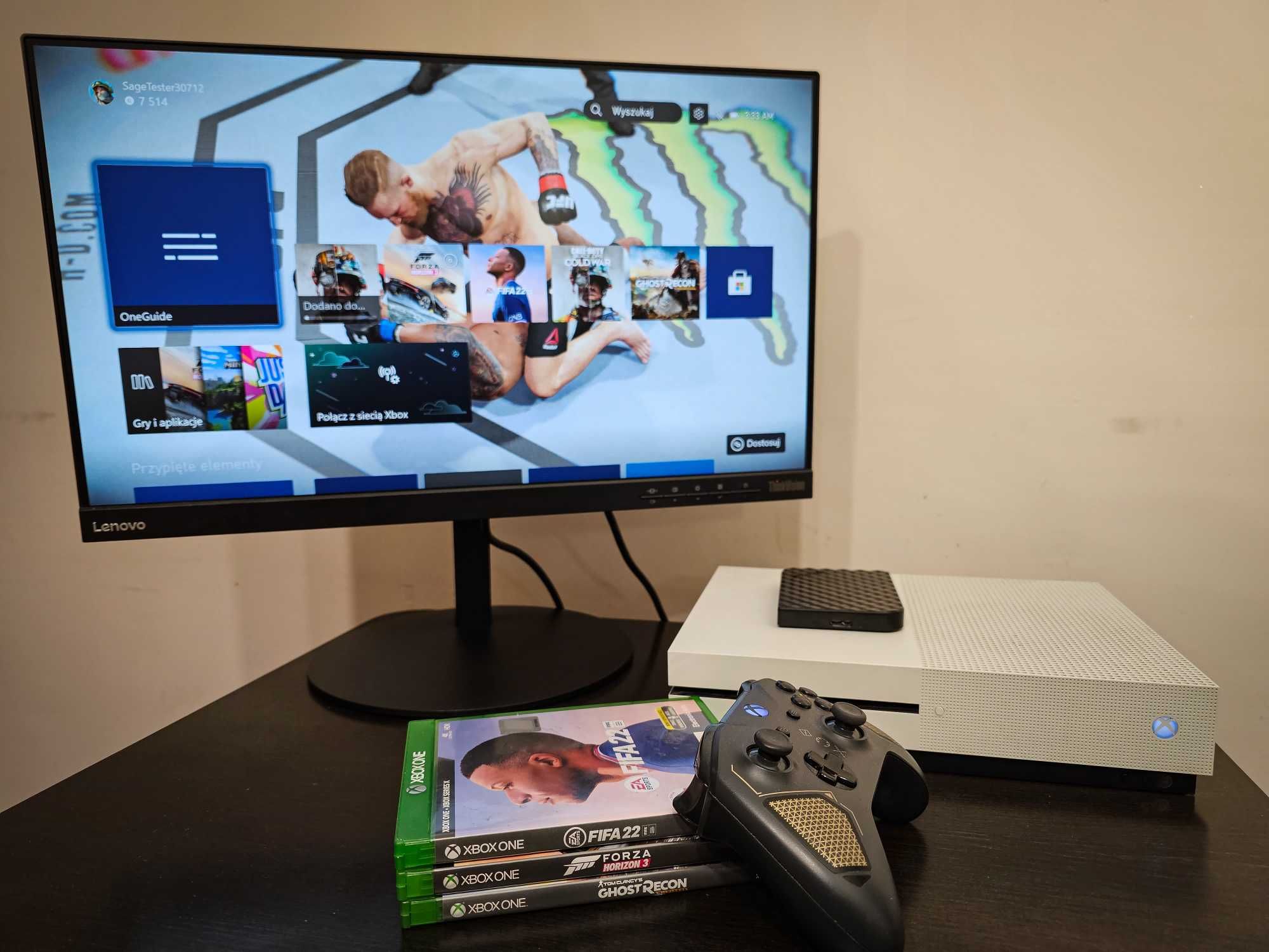 XBOX One S 500GB/pad Halo Infinite/ Fifa 22 Forza 3H