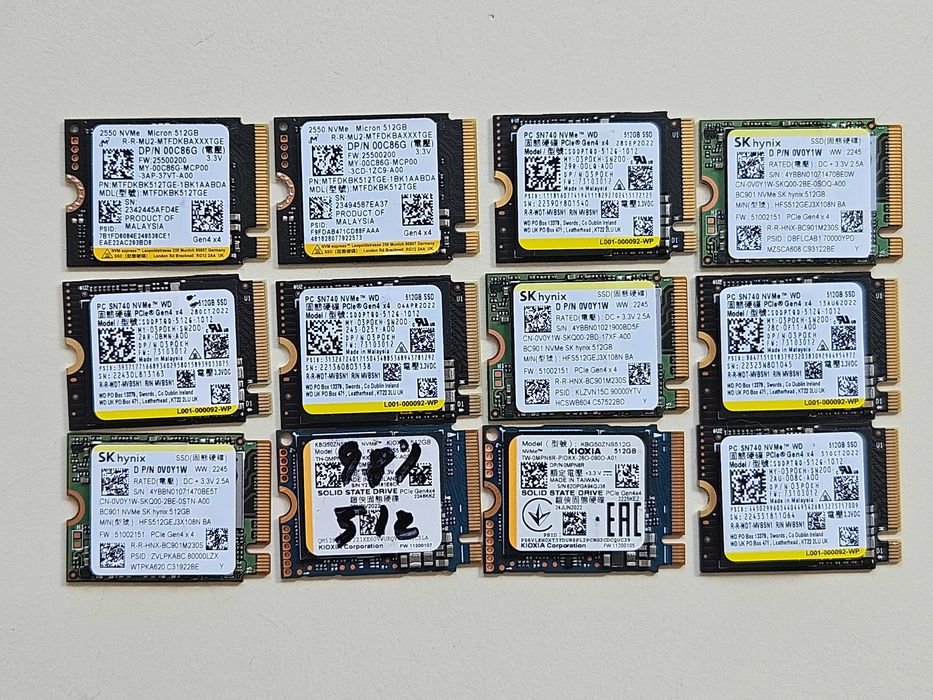 SSD 512Gb M.2 2230 NVMe PCIe Gen 4.0 x4 Micron WD KIOXIA SK hynix