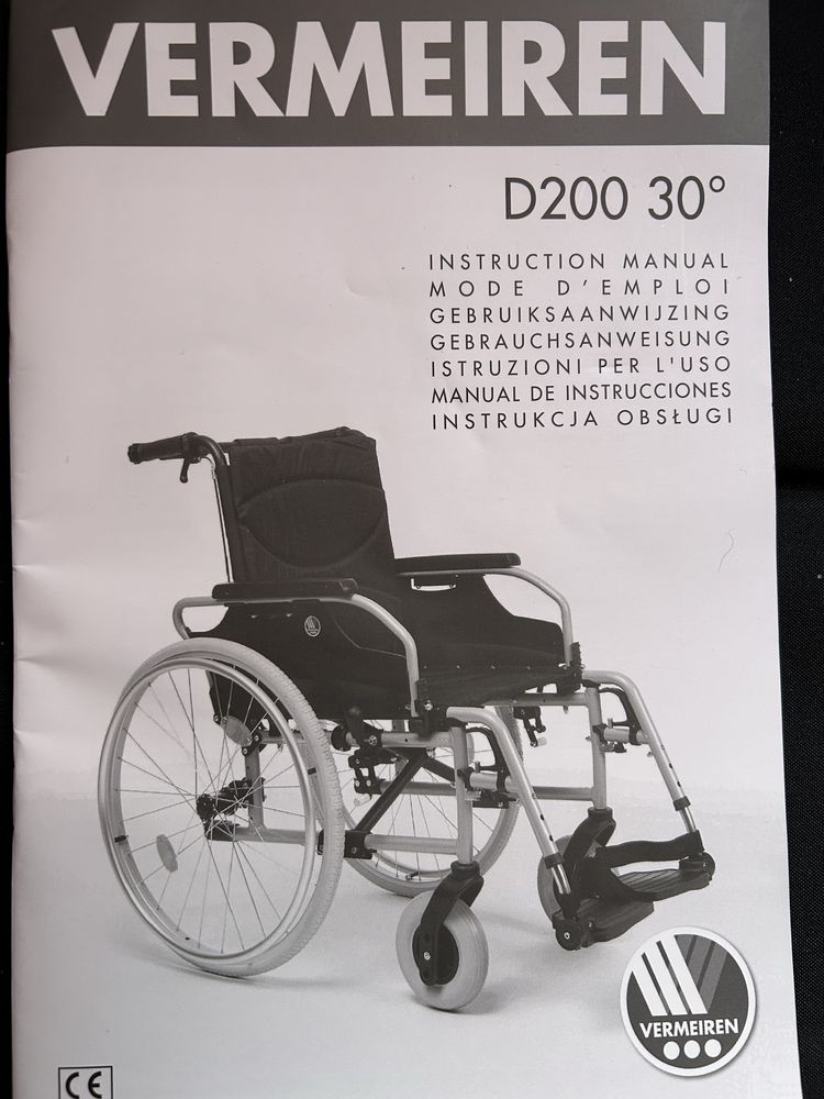 VERMERIEN wózek inwalidzki specjalny D200 30. Gwarancja