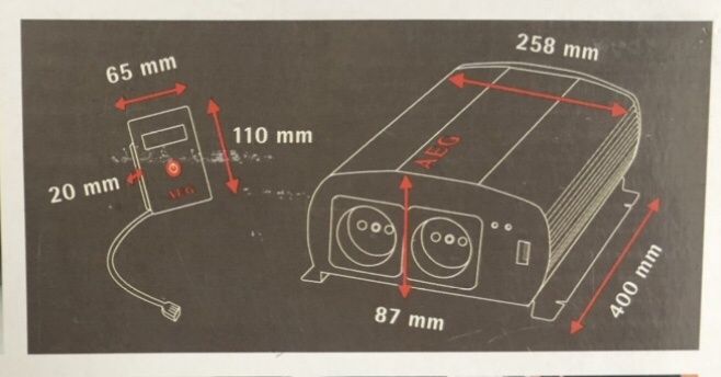 Інвертор AEG SW1500 12V (оригінал) , чистий синус 3000W