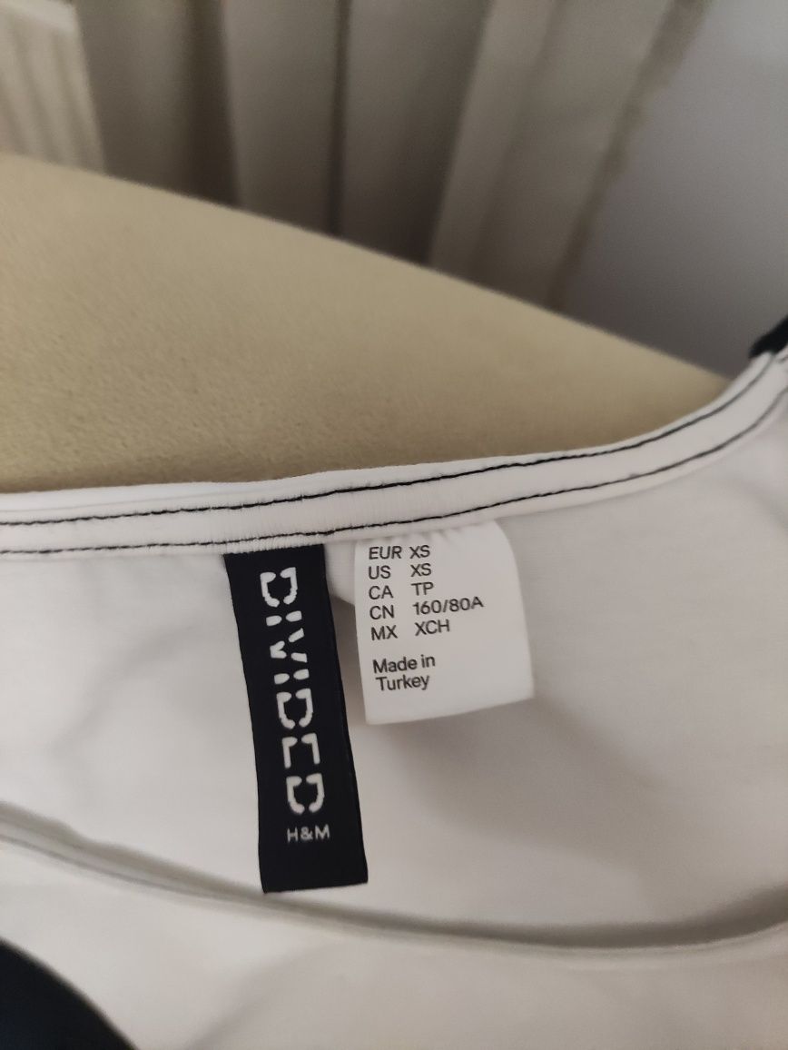 Sukienka czarno-biała, H&M, rozmiar XS