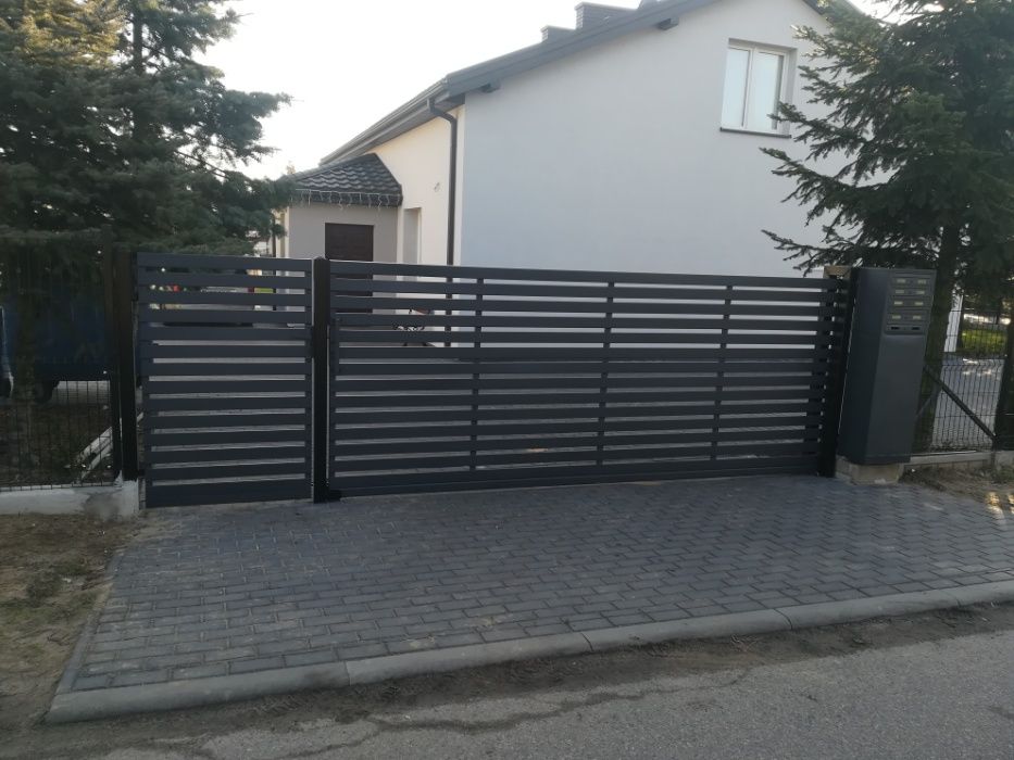 Ogrodzenie, brama przesuwna, brama nowoczesna