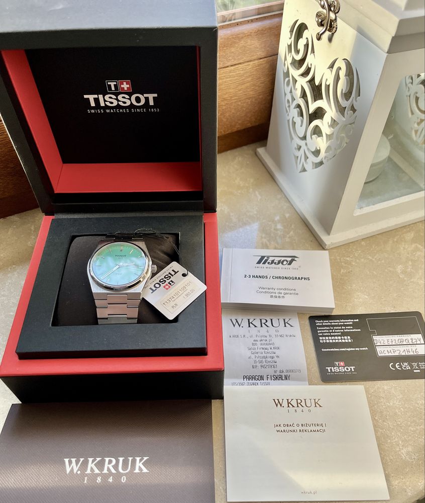 Zegarek Tissot PRX 40 mm Tiffany Blue   - idealny z W.KRUK PL