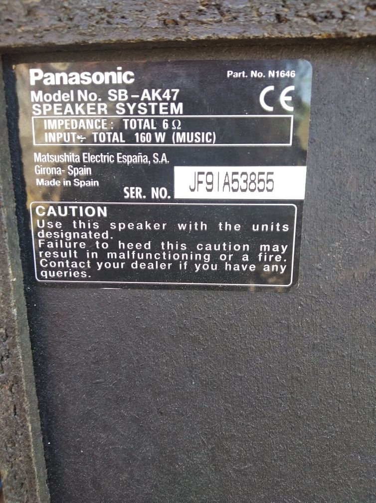 Kolumny głośnikowe Panasonic model SA-AK 47