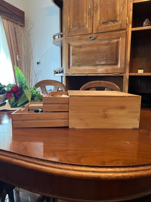 Vendo Caixa para Cápsulas em Bambu + Conjunto de Acessórios