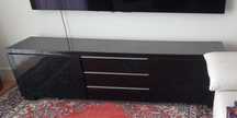 Movel TV IKEA Besta Burs Preto Brilhante + painel superior