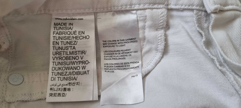 Calvin Klein spodnie białe W28 L30 rurki XS 34