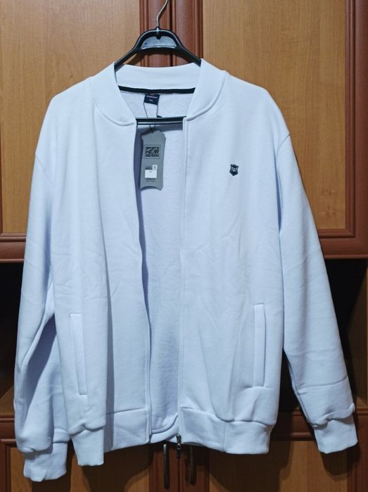 Біле зіп-худі Cracow на флісі