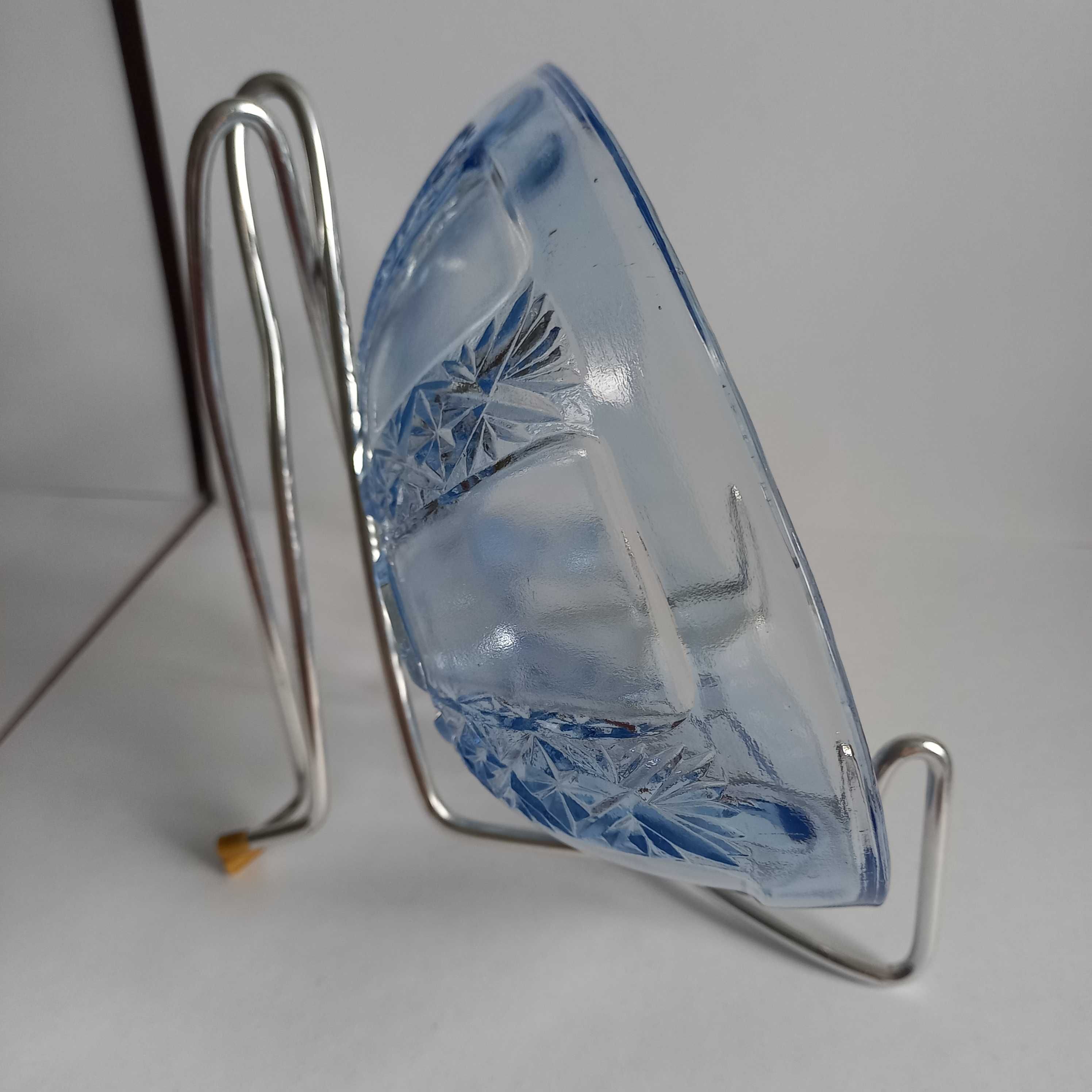 Szkło Ząbkowice Gondola miska owalna niebieska 1910r