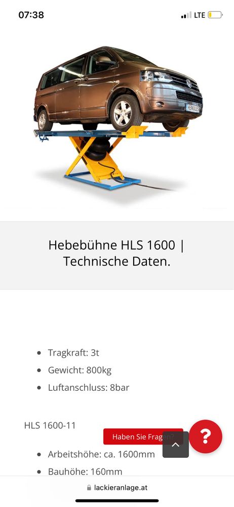 Podnośnik samochodowy nożycowy Herkules HLS 1600, 3T, 2016 rok