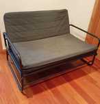 Sofá-cama dobrável - estrutura metálica / ideal para apartamento